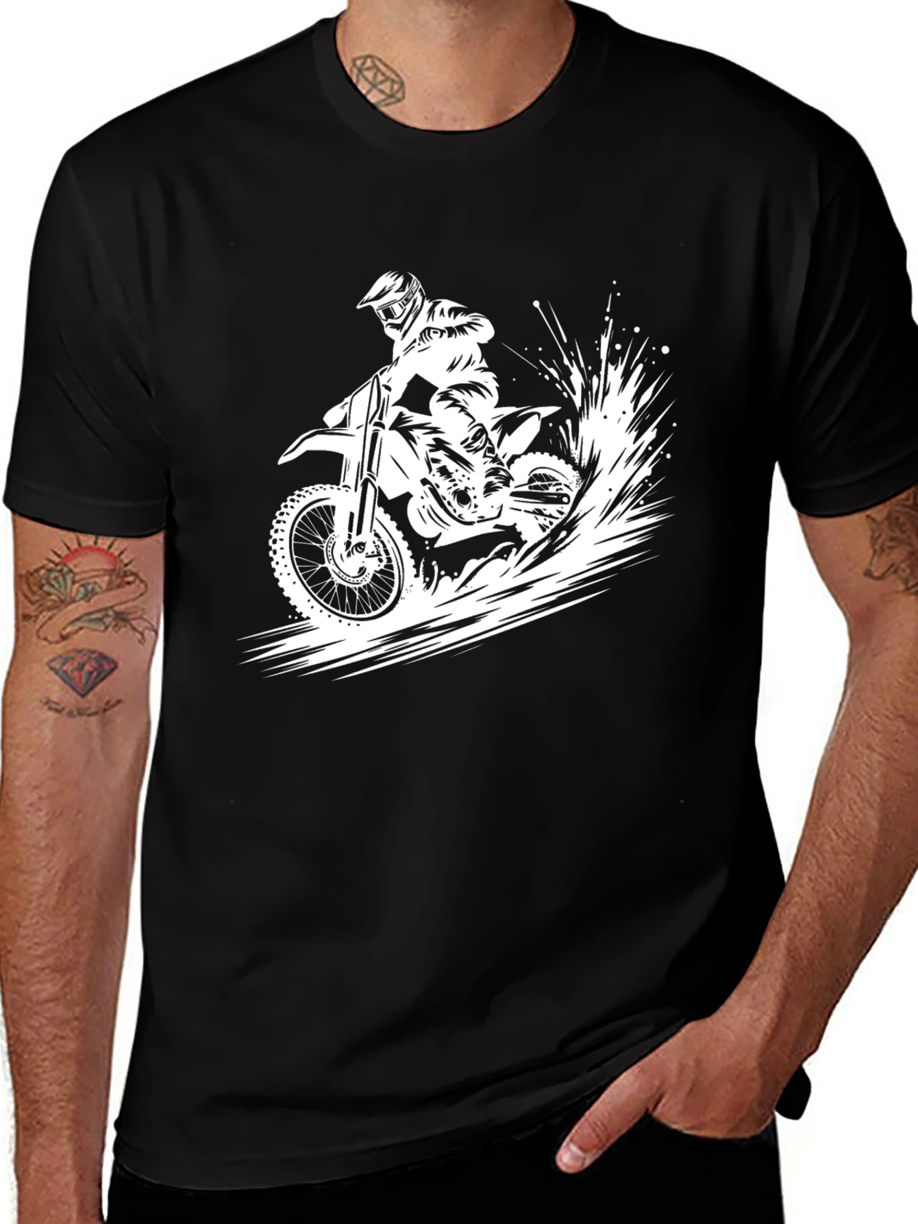 Variant 27 of Black Motocross T-Shirt - Ride On!