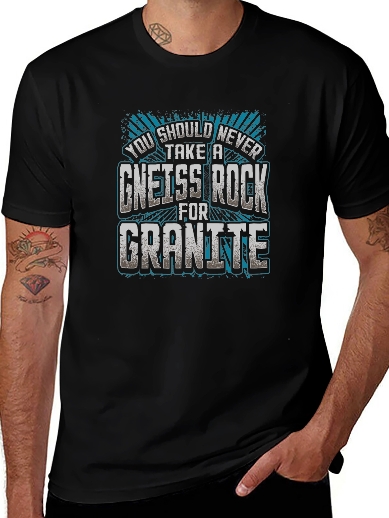 Variant 9 of Funny Geology Gneiss Rock Graphic T-Shirt
