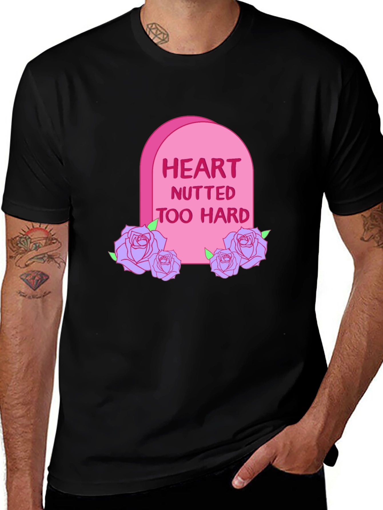 Variant 8 of Heart Nutted Too Hard Graphic T-Shirt