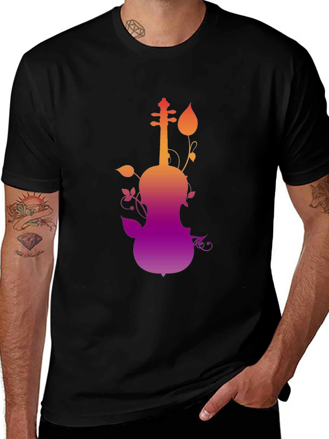 Musical Vine Graphic T-Shirt: Nature Meets Melody