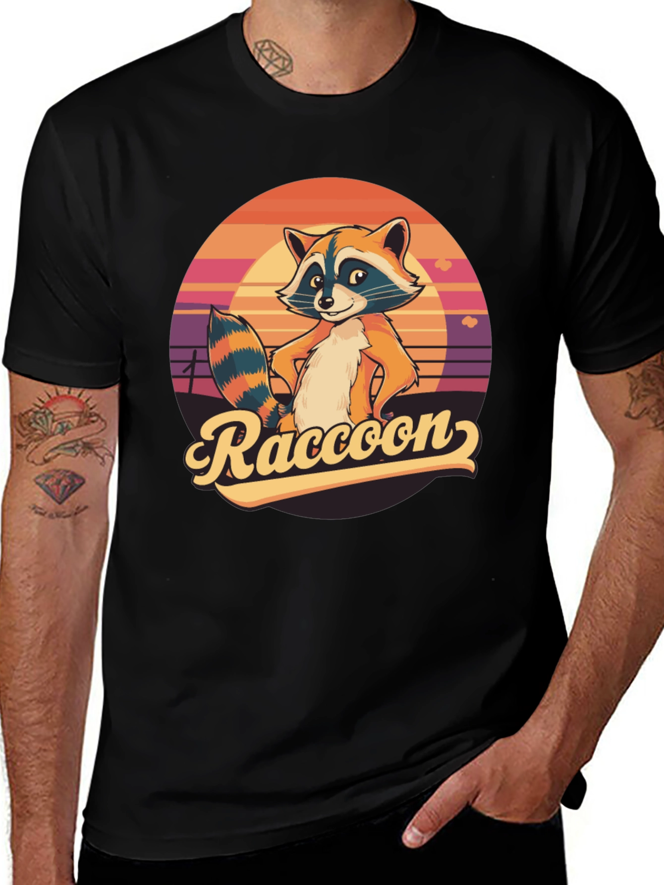 Variant 16 of Retro Raccoon Graphic Tee