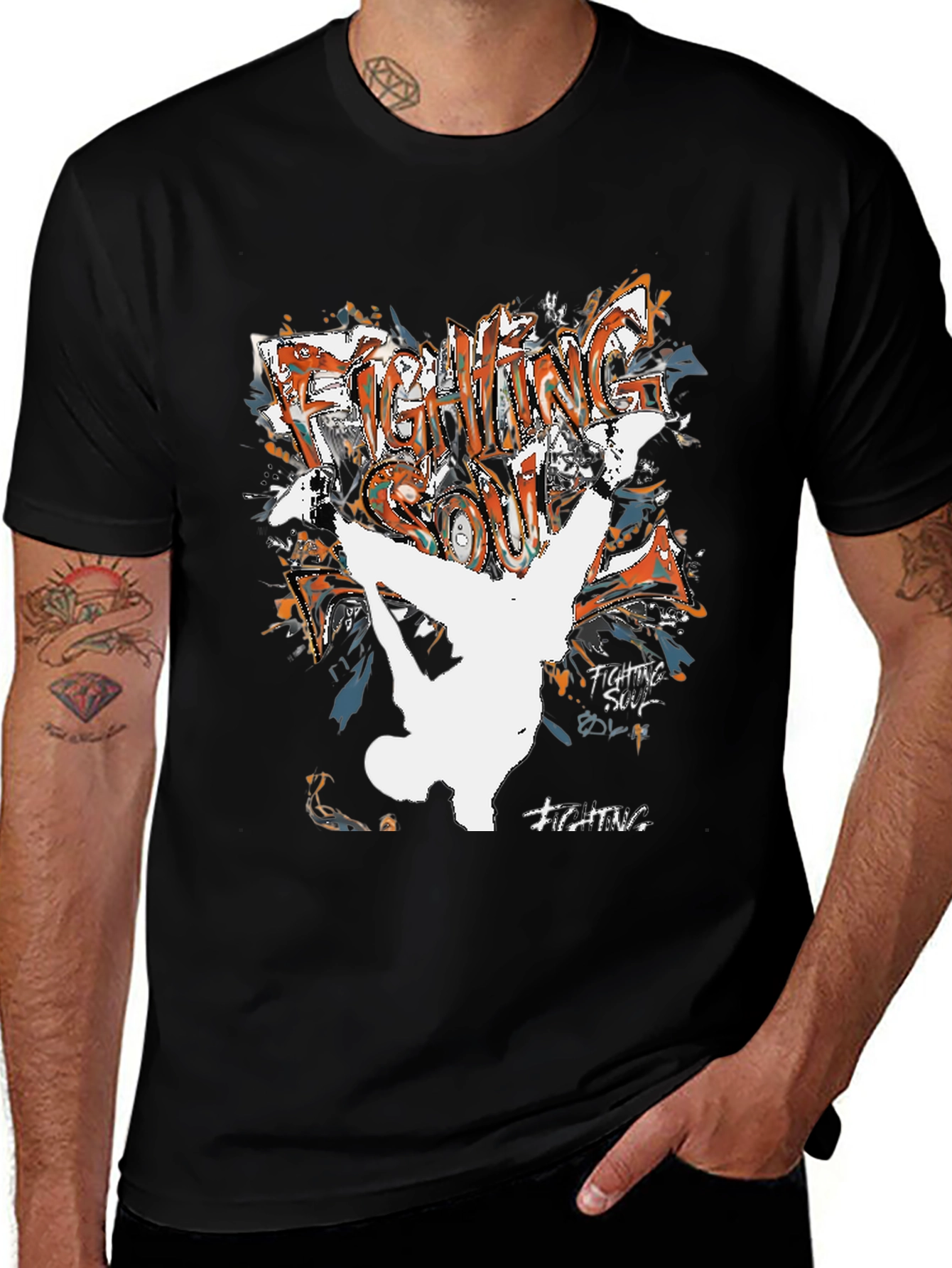 Variant 14 of Fighting Soul Black T-Shirt Graphic Tee