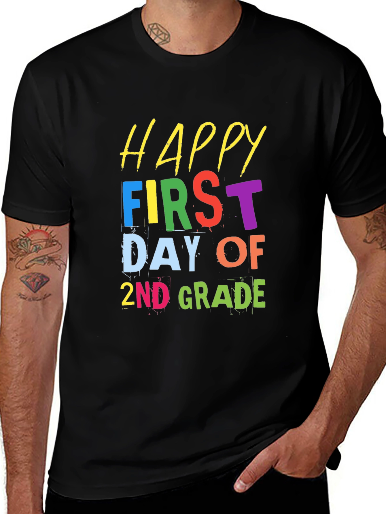 Variant 12 of Happy First Day of 2nd Grade Black T-Shirt