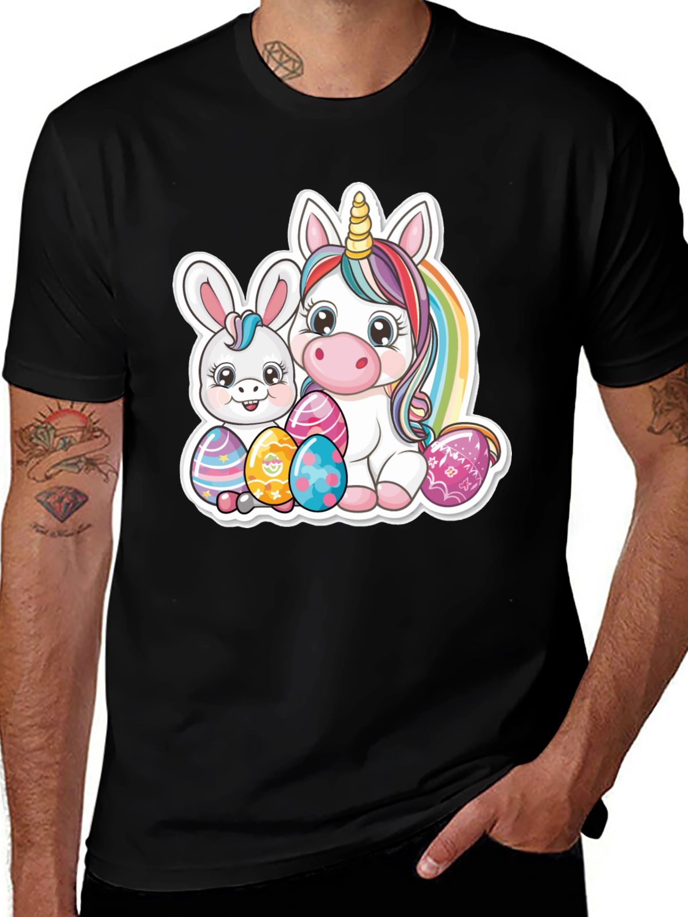 Variant 18 of Easter Bunny and Unicorn Graphic T-Shirt