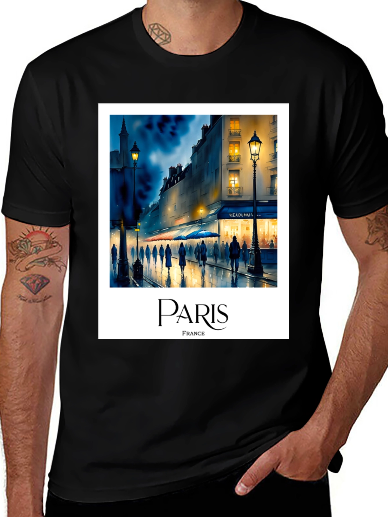 Paris France Black T-Shirt