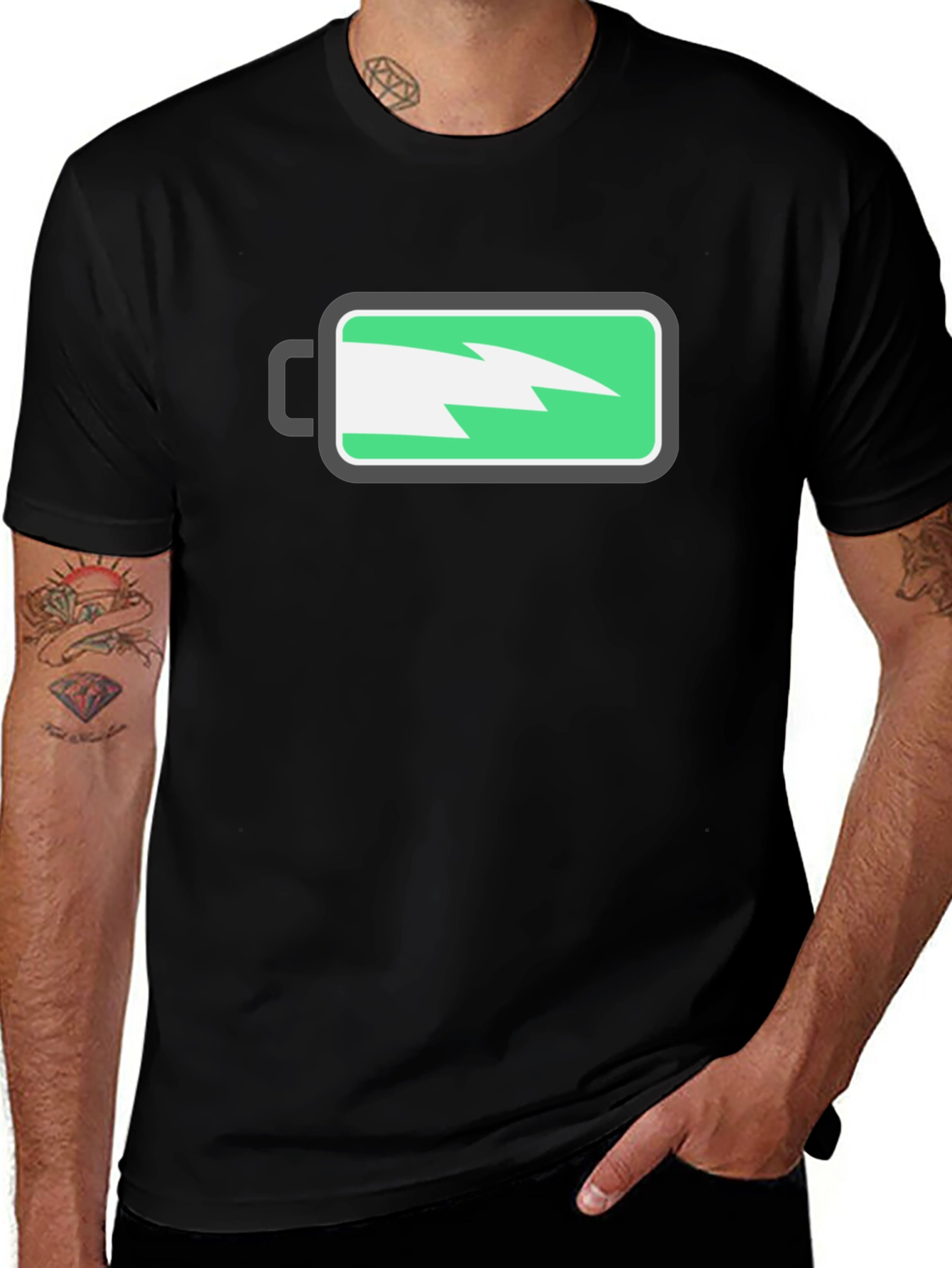Variant 16 of Electric Charge Graphic T-Shirt - Black