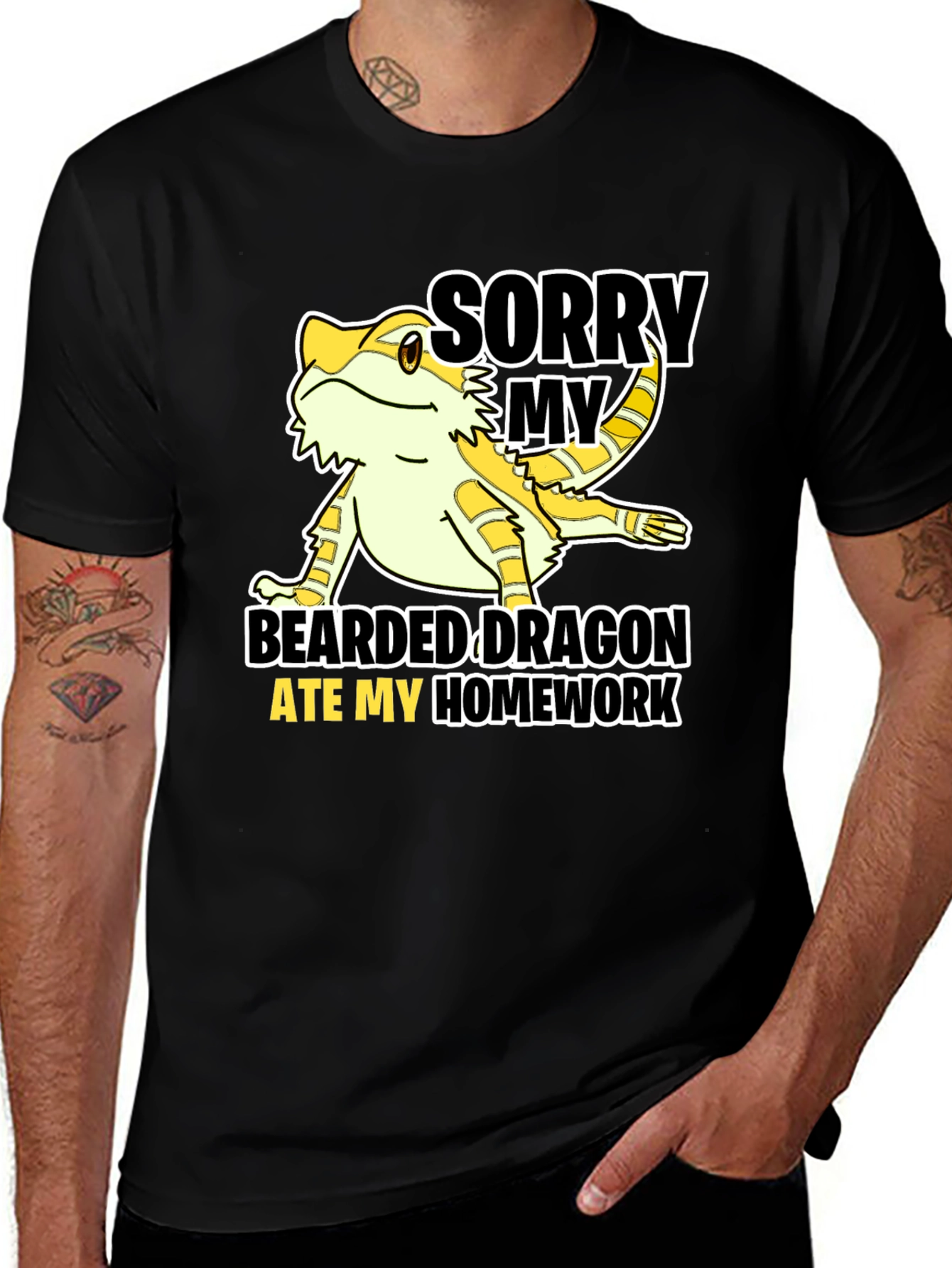 Variant 18 of Bearded Dragon Ate My Homework T-Shirt