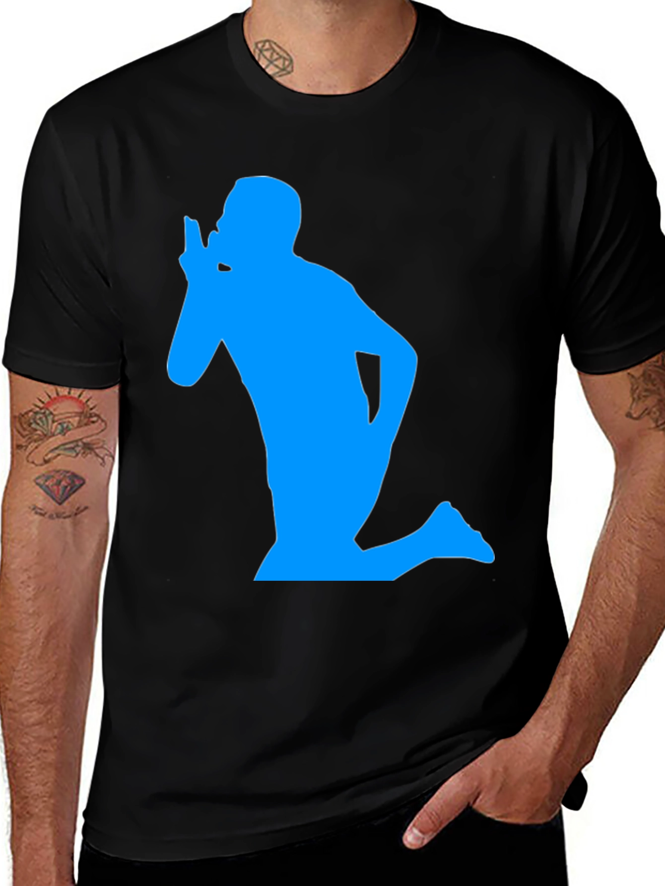 Variant 30 of Men's Graphic Tee - Blue Silhouette
