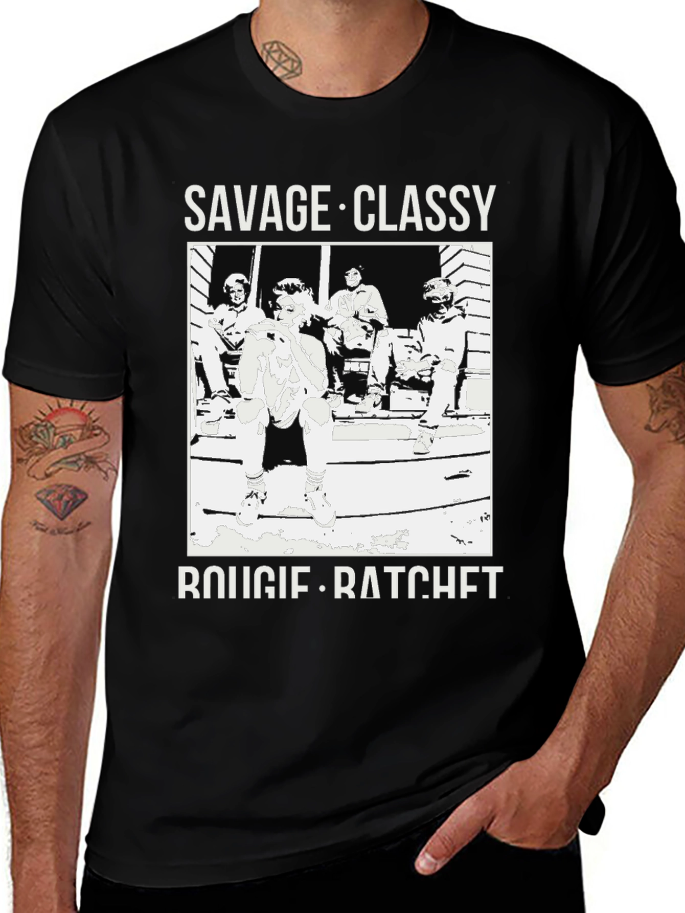 Variant 25 of Savage Classy Bougie Ratchet Black T-Shirt