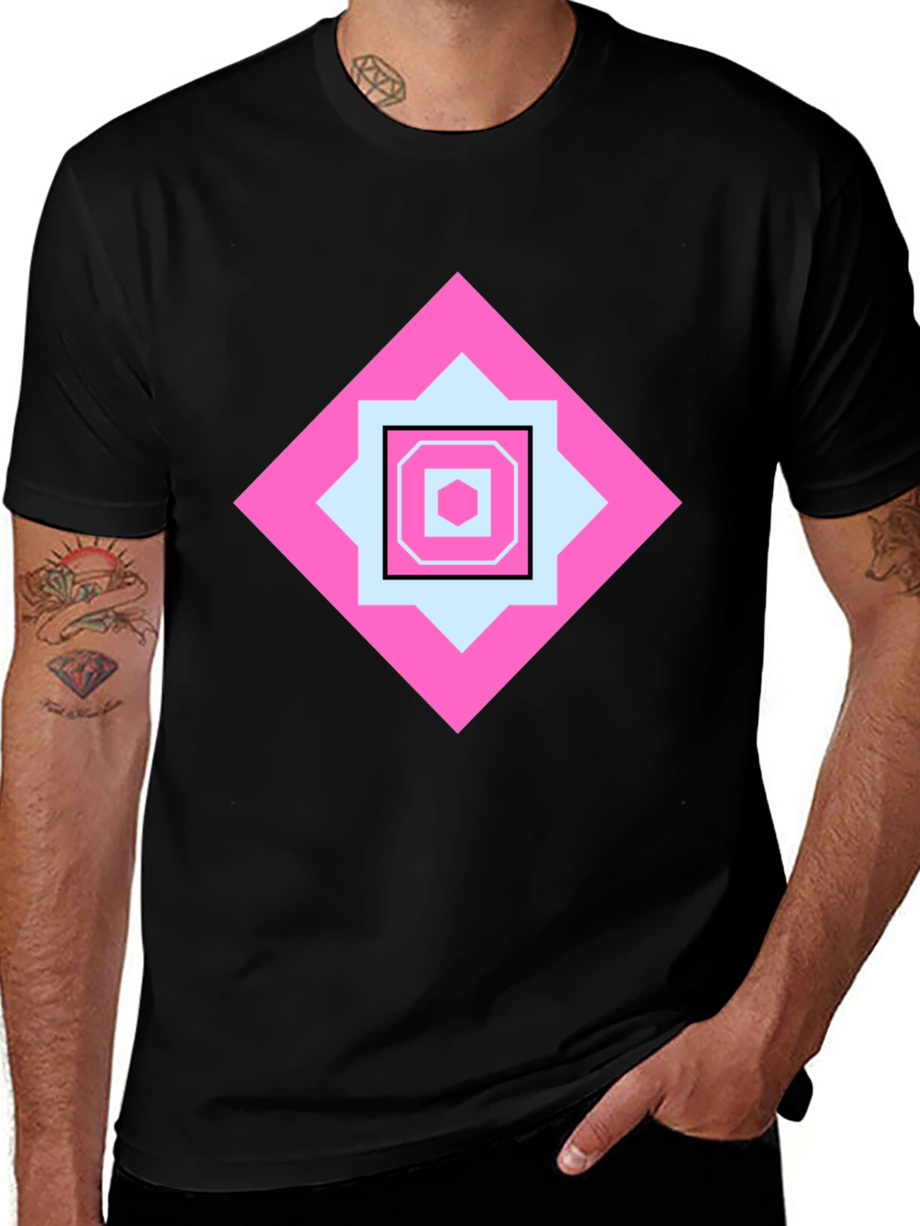Variant 14 of Geometric Pattern Tee - Stylish Casual Wear