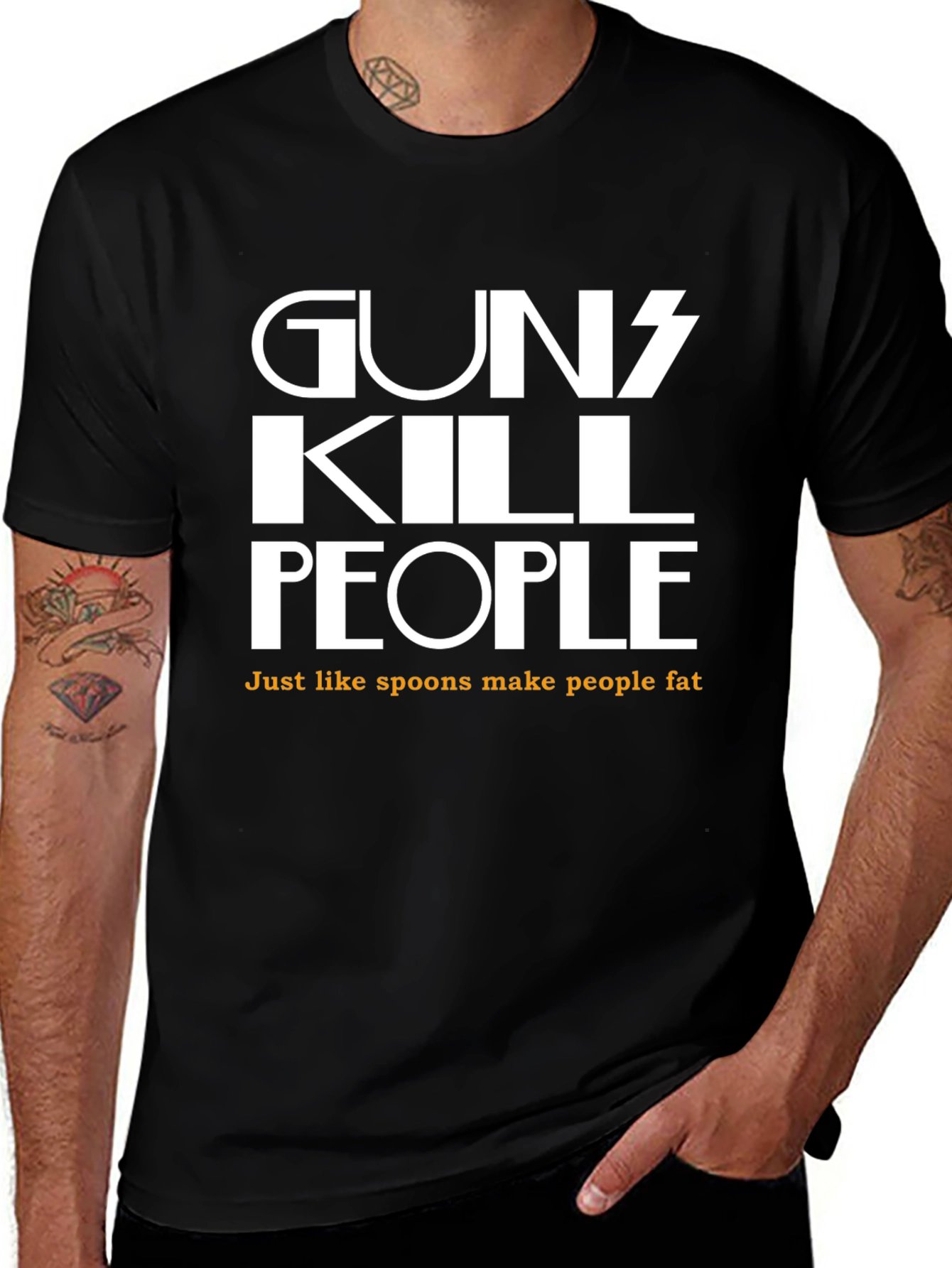 Variant 21 of Guns Kill People Sarcastic Graphic Tee