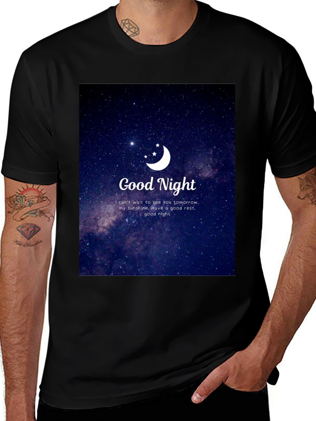 Variant 16 of Good Night Galaxy T-Shirt - Dreamy Celestial Design