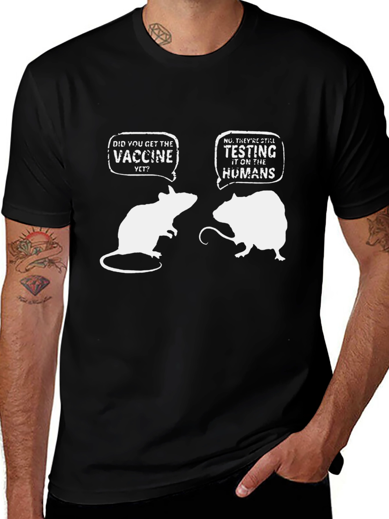 Variant 20 of Funny Vaccine T-Shirt: Lab Rat Humor Tee
