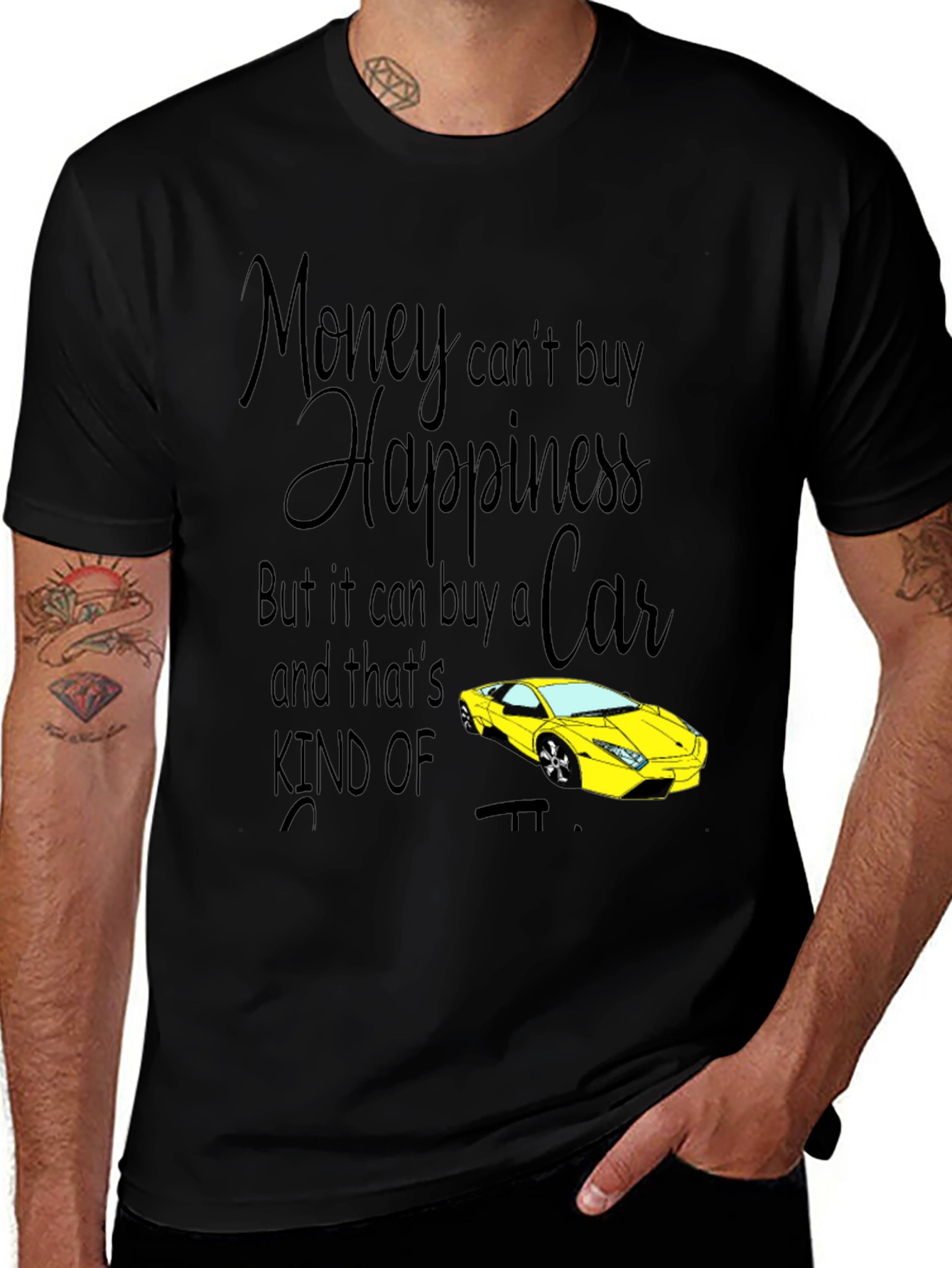 Variant 26 of Money Can't Buy Happiness Car T-Shirt
