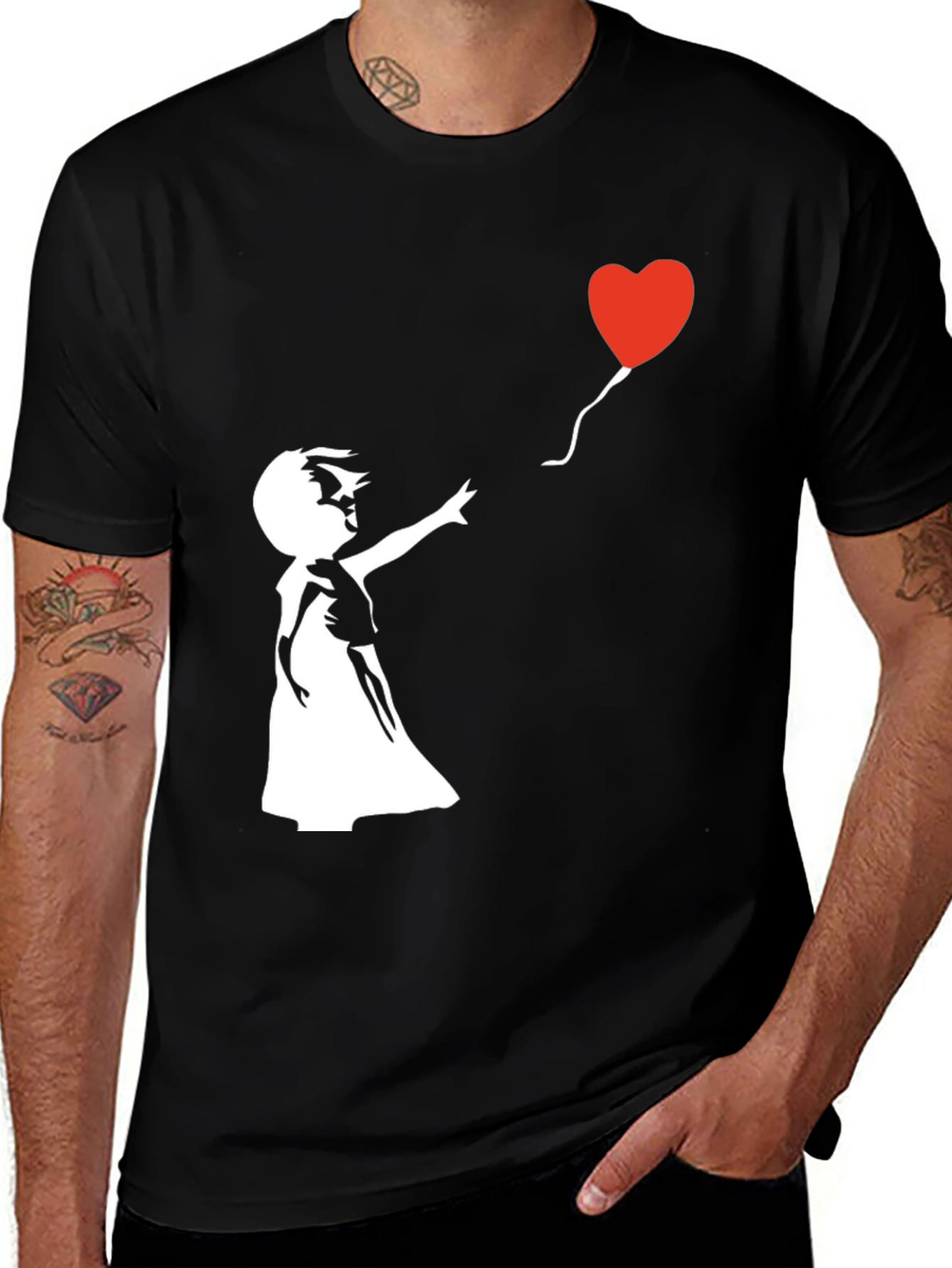 Variant 21 of Banksy Girl with Balloon Graphic T-Shirt