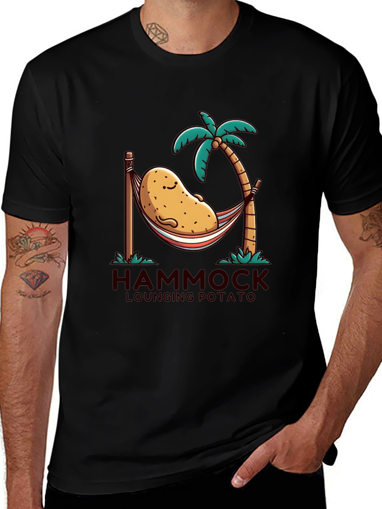 Variant 12 of Hammock Lounging Potato Graphic T-Shirt