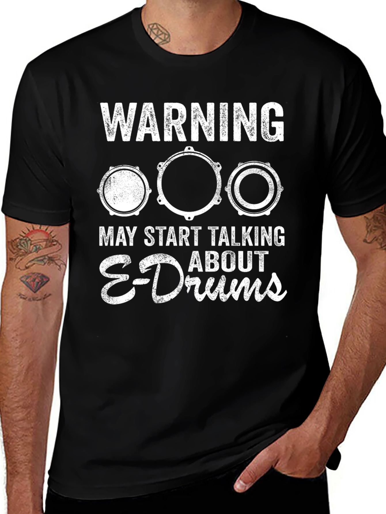 Variant 8 of Warning May Start Talking About E-Drums T-Shirt