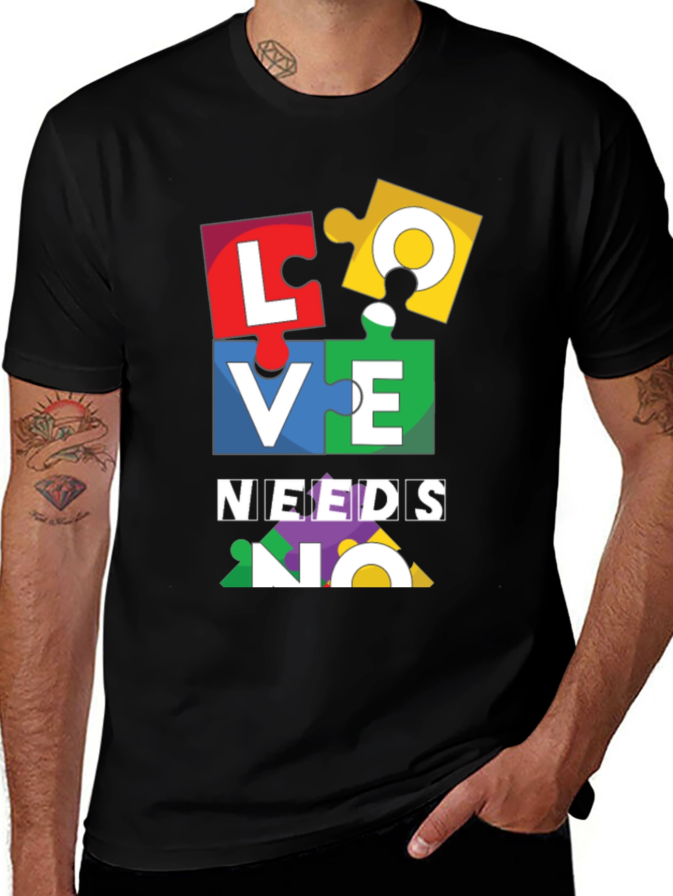 Variant 29 of Autism Awareness Puzzle Piece LOVE T-Shirt