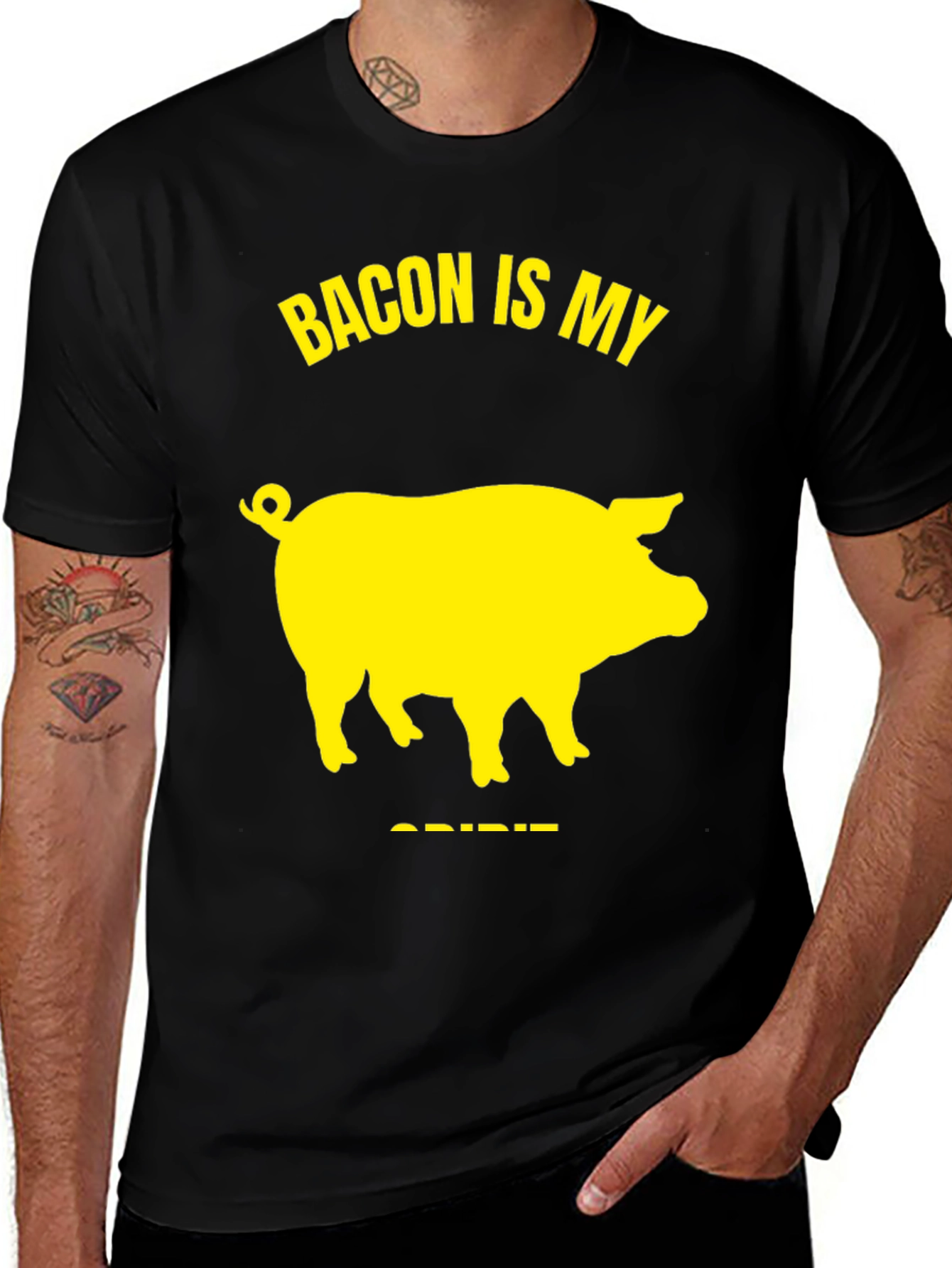 Variant 18 of Bacon Is My Spirit Animal T-Shirt - Black