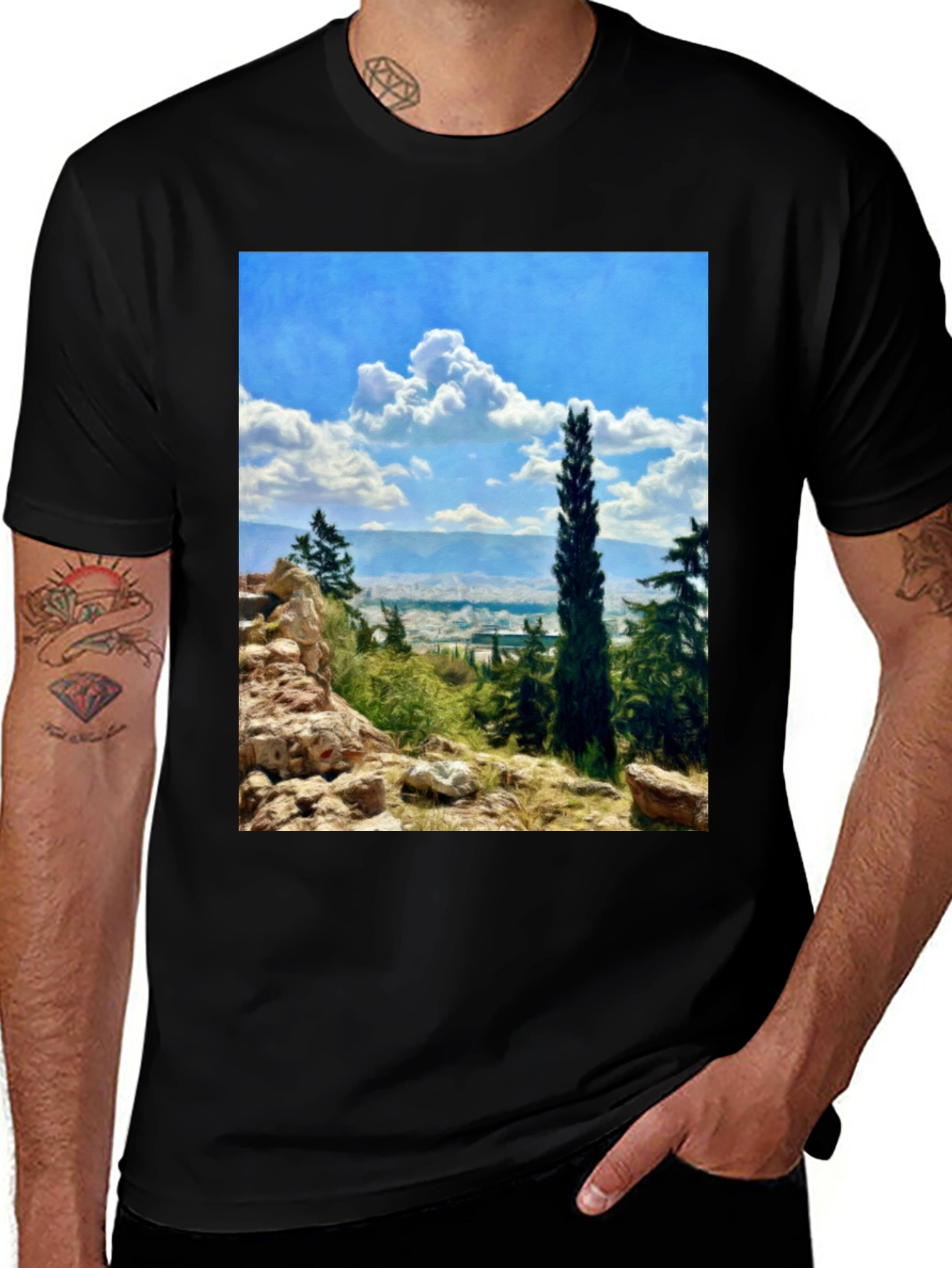 Variant 2 of Scenic Landscape Graphic Print T-Shirt