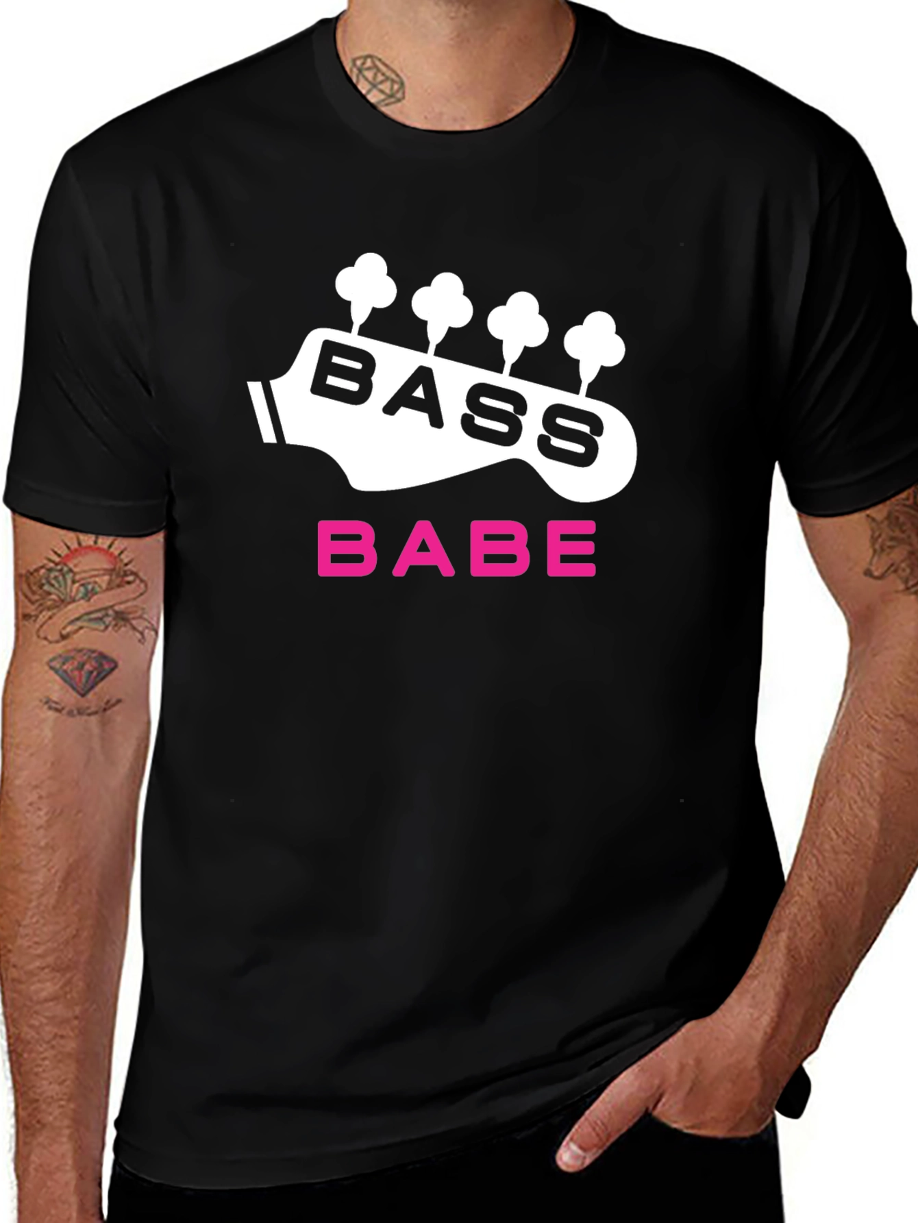 Variant 9 of Bass Babe Black T-Shirt - Music Lover's Tee