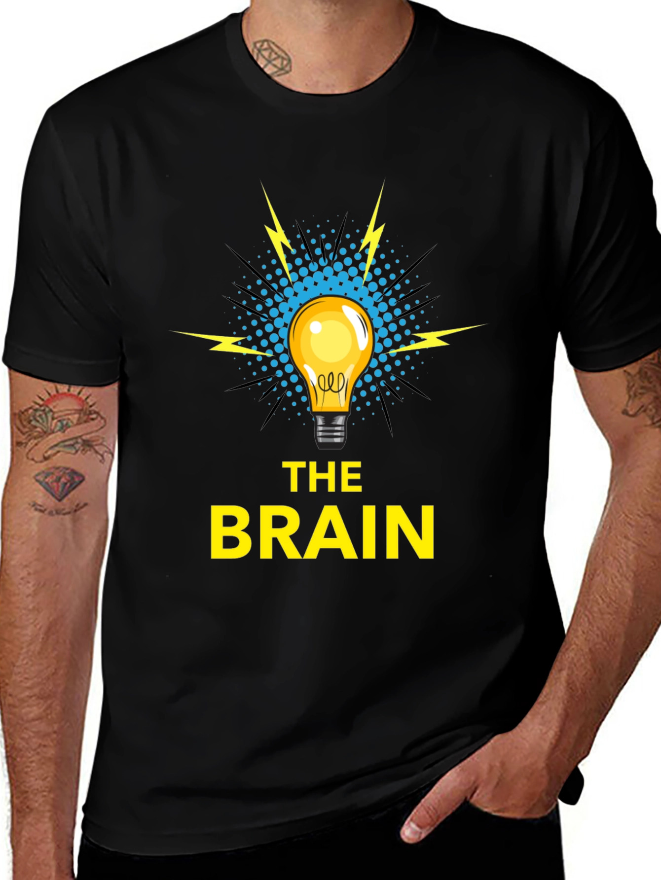 Variant 30 of The Brain T-Shirt - Idea Lightbulb Design
