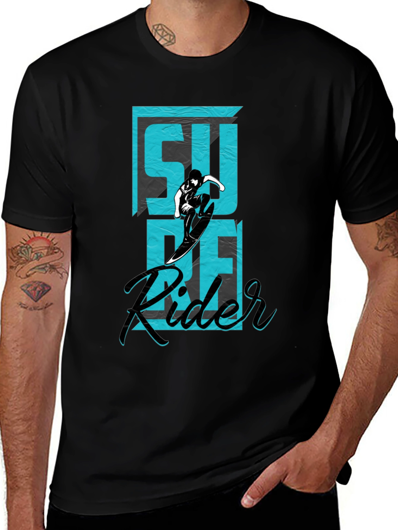Variant 25 of Surf Rider Graphic Tee - Black