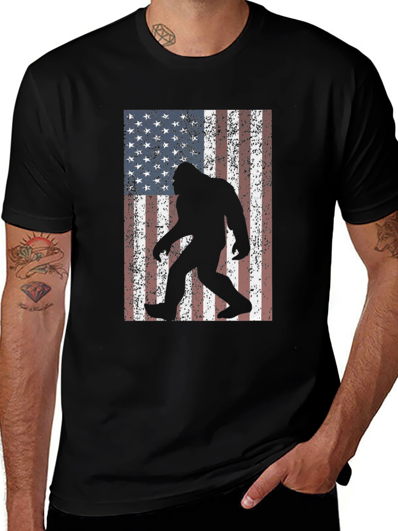 Bigfoot American Flag Graphic Tee