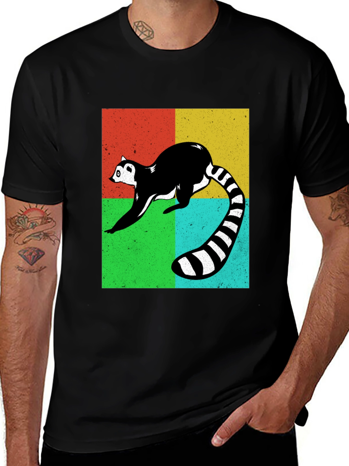 Variant 5 of Retro Lemur Graphic Tee