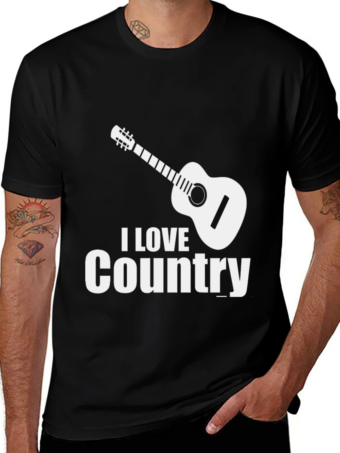 Variant 2 of I Love Country Guitar T-Shirt