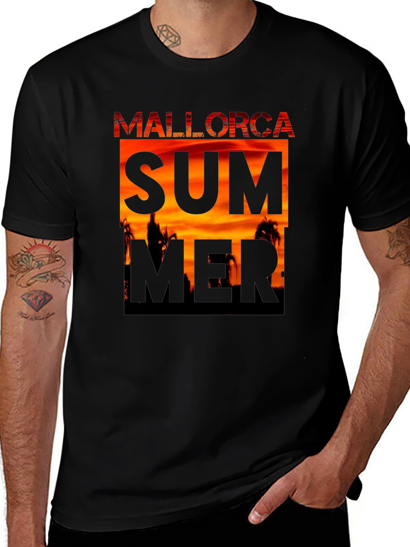 Mallorca Summer Graphic Tee - Black