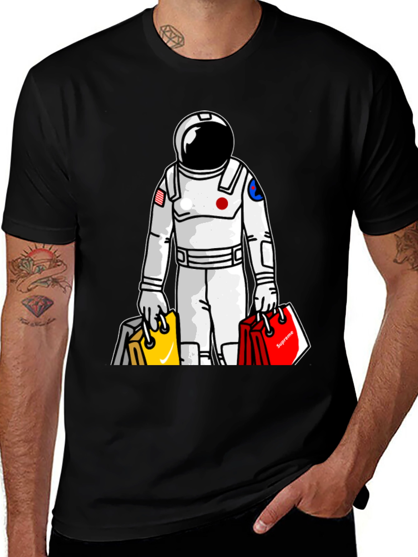 Variant 16 of Astronaut Shopping Graphic T-Shirt