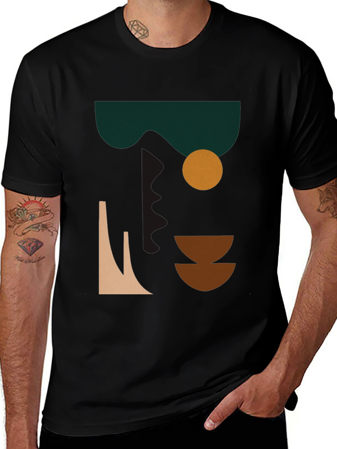 Variant 20 of Abstract Graphic Print Tee - Modern Art Shirt