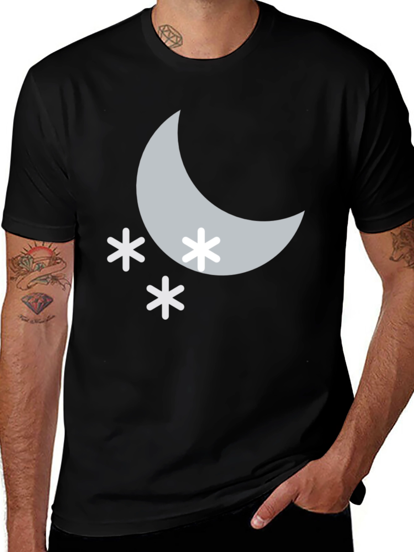 Variant 27 of Moon & Stars Black T-Shirt