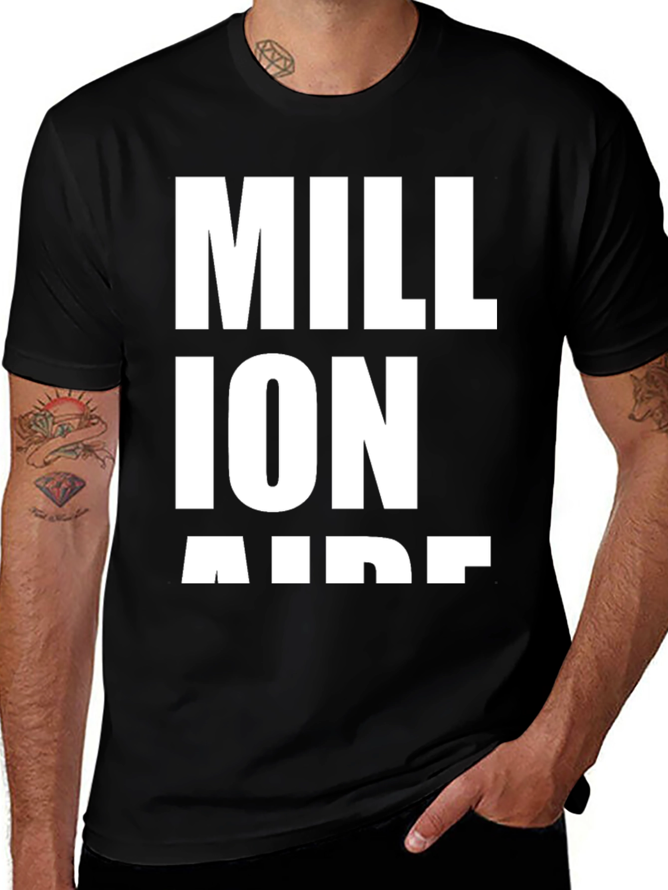 Variant 7 of Millionaire Aide T-Shirt - Black Cotton Tee