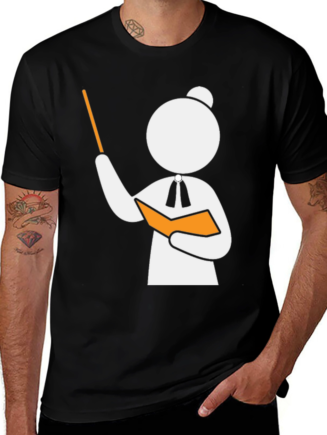 Variant 15 of Teacher Stick Figure Black T-Shirt