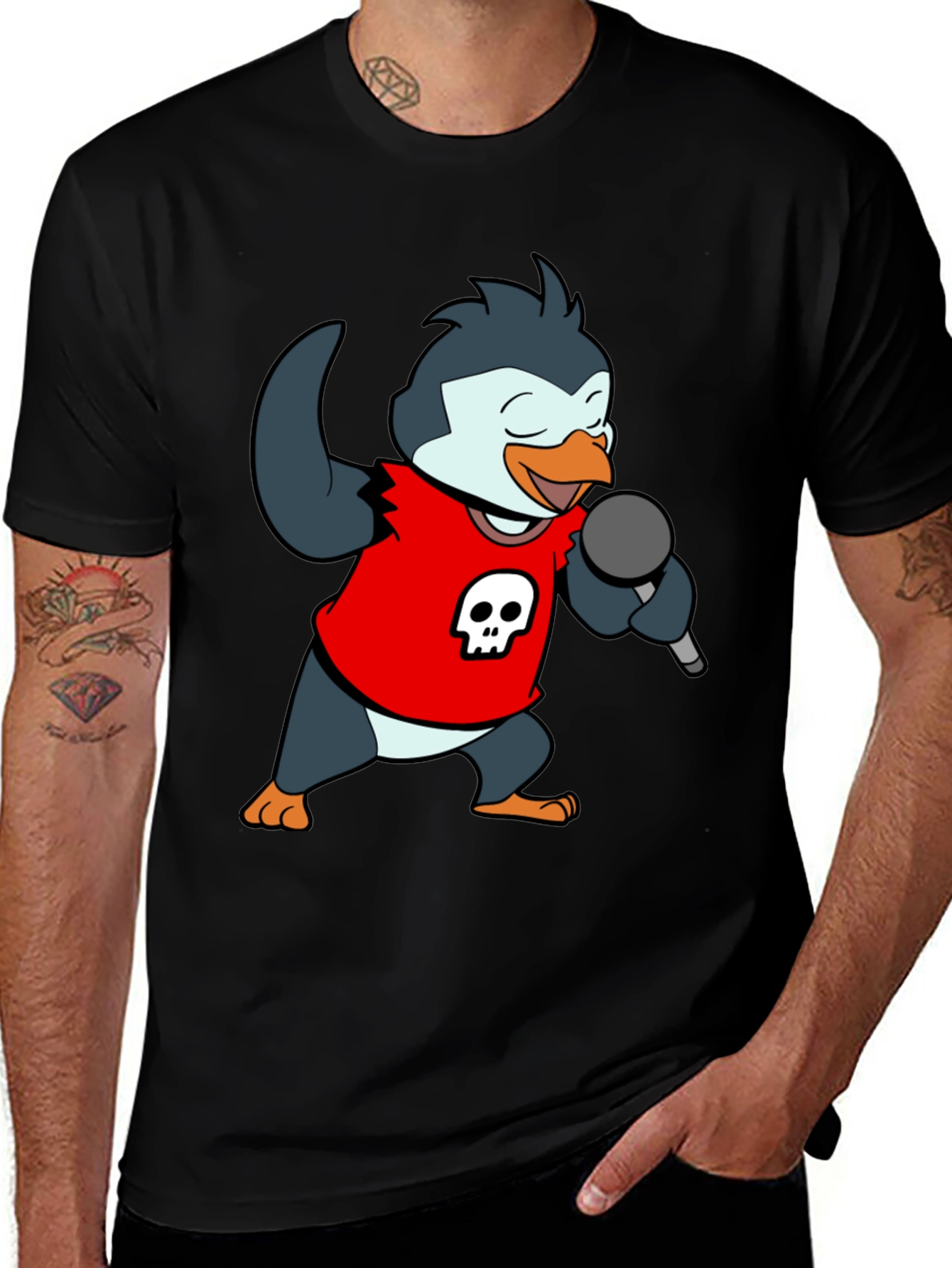 Variant 14 of Rockstar Penguin Graphic Tee