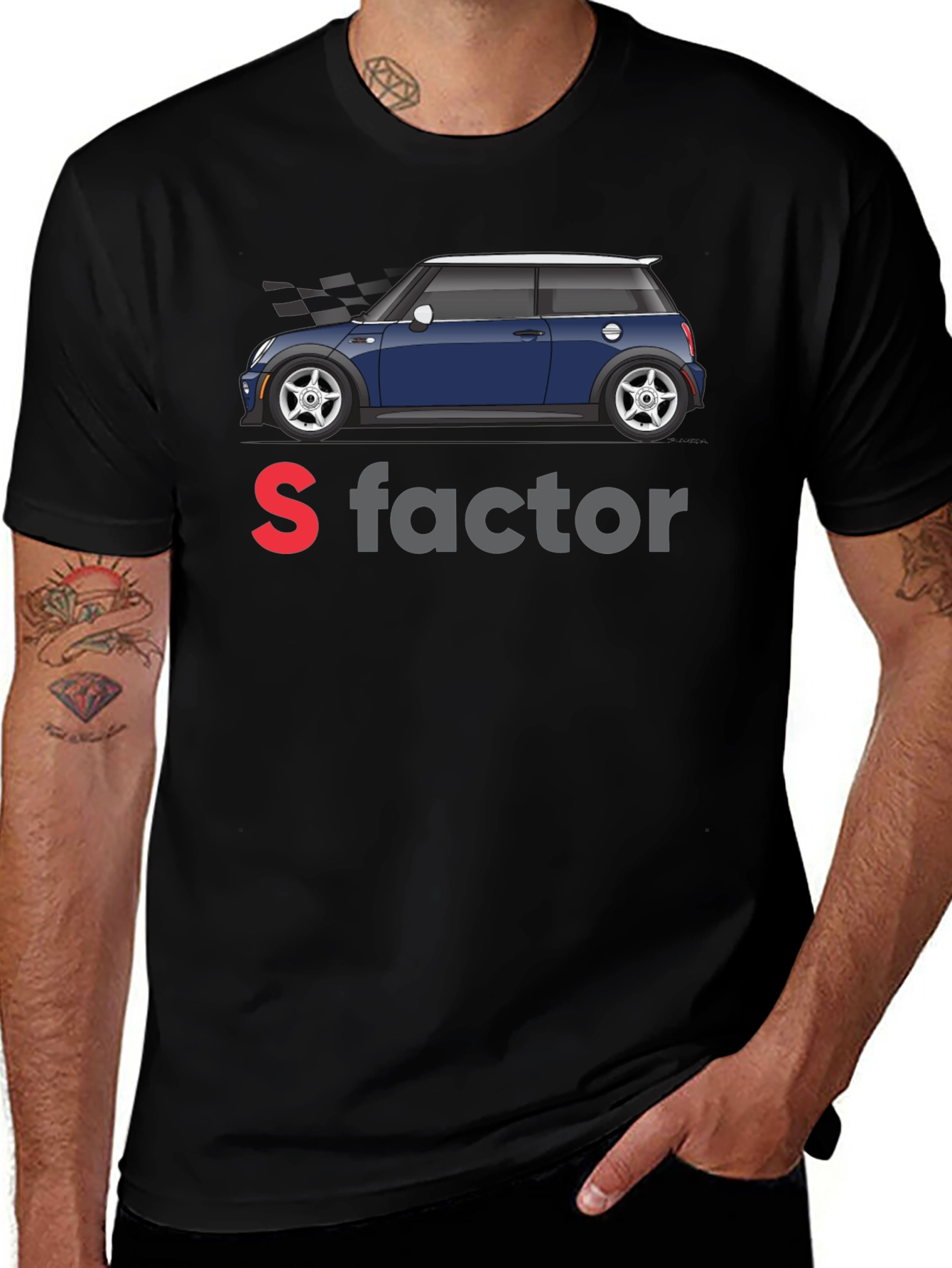 Variant 22 of S Factor Mini Cooper Graphic Tee - Black