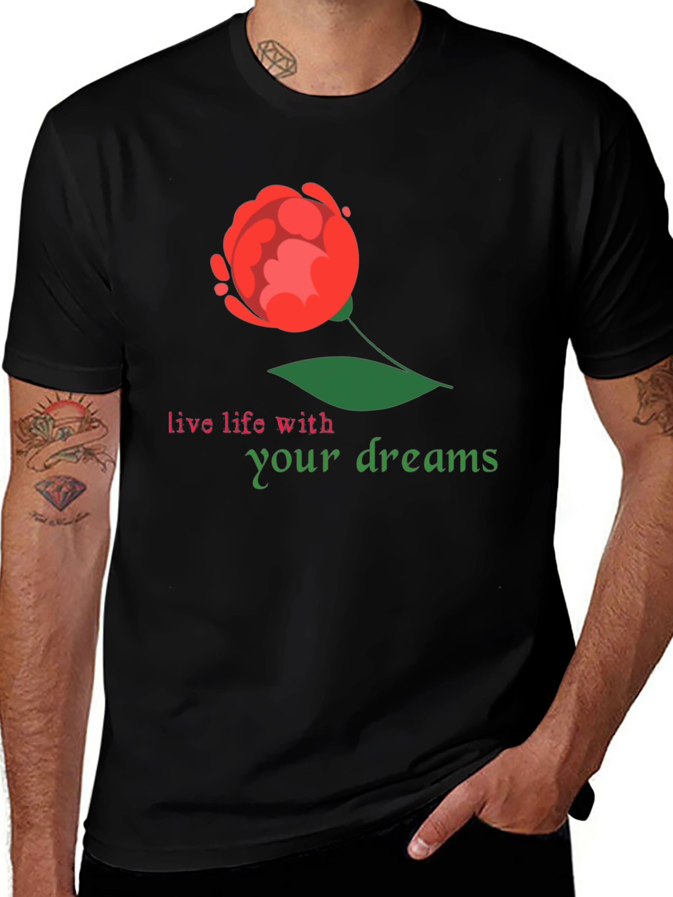Variant 12 of Dream Life Black Graphic T-Shirt