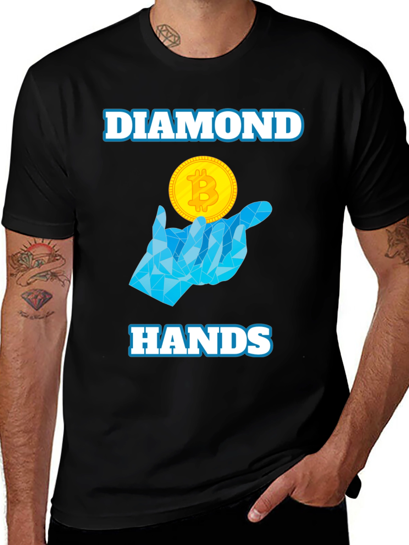 Diamond Hands Bitcoin Crypto T-Shirt