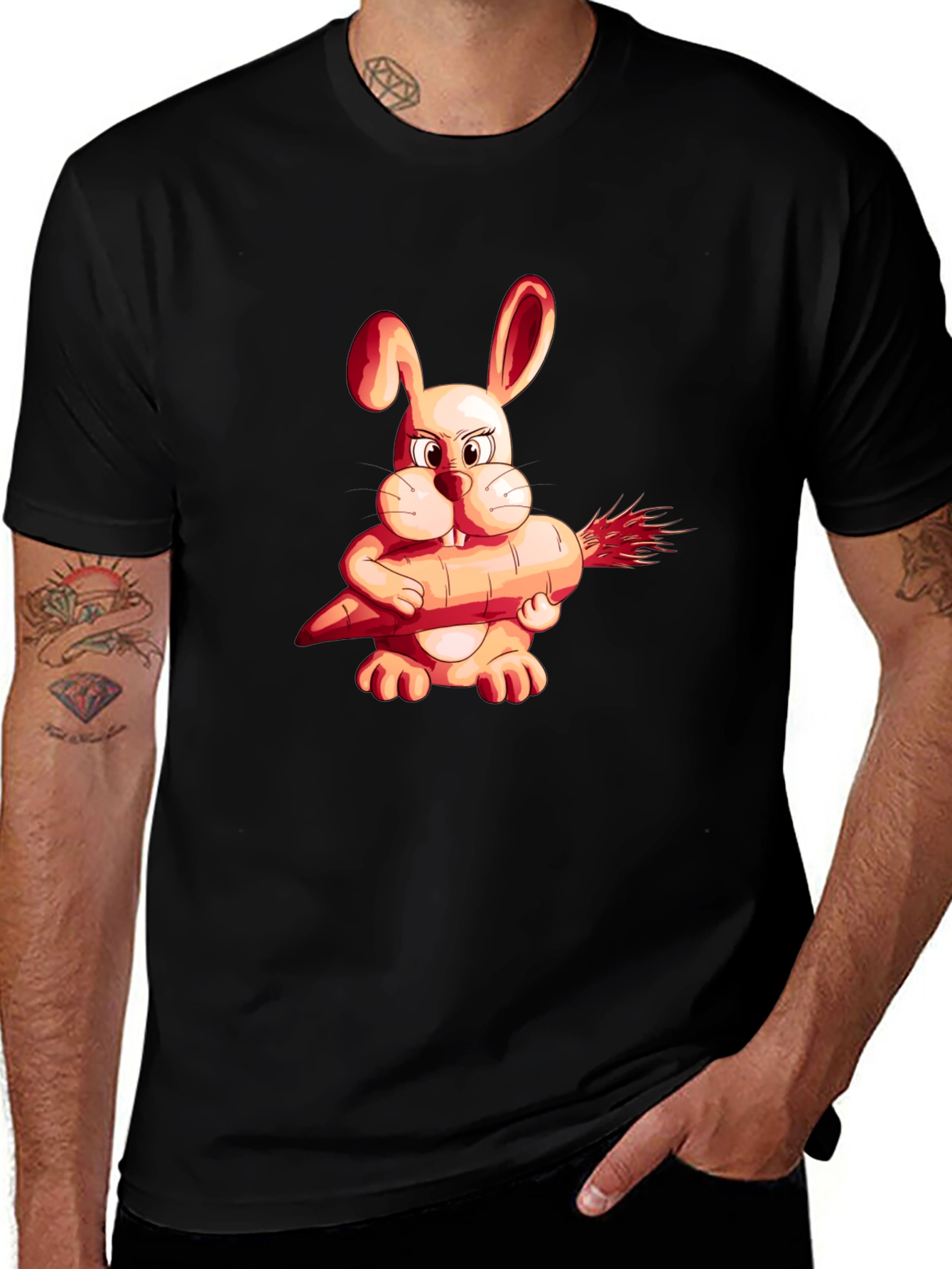 Variant 12 of Funny Rabbit Carrot Graphic Tee