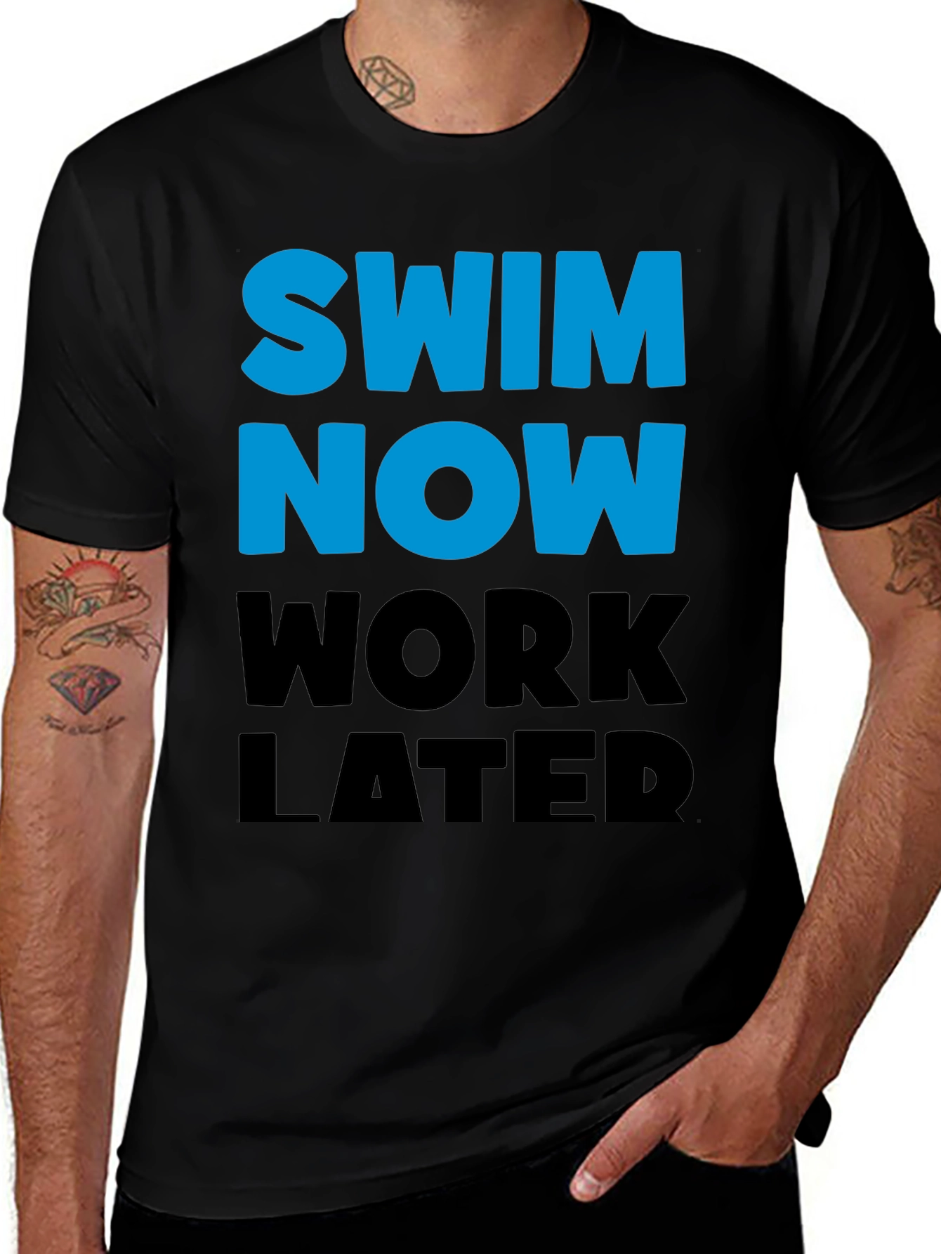 Swim Now Work Later Graphic Tee