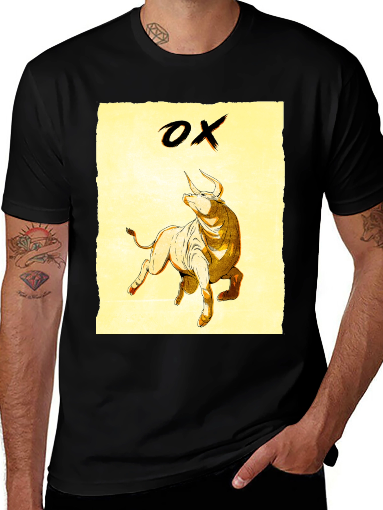 Variant 17 of Ox Zodiac T-Shirt - Black