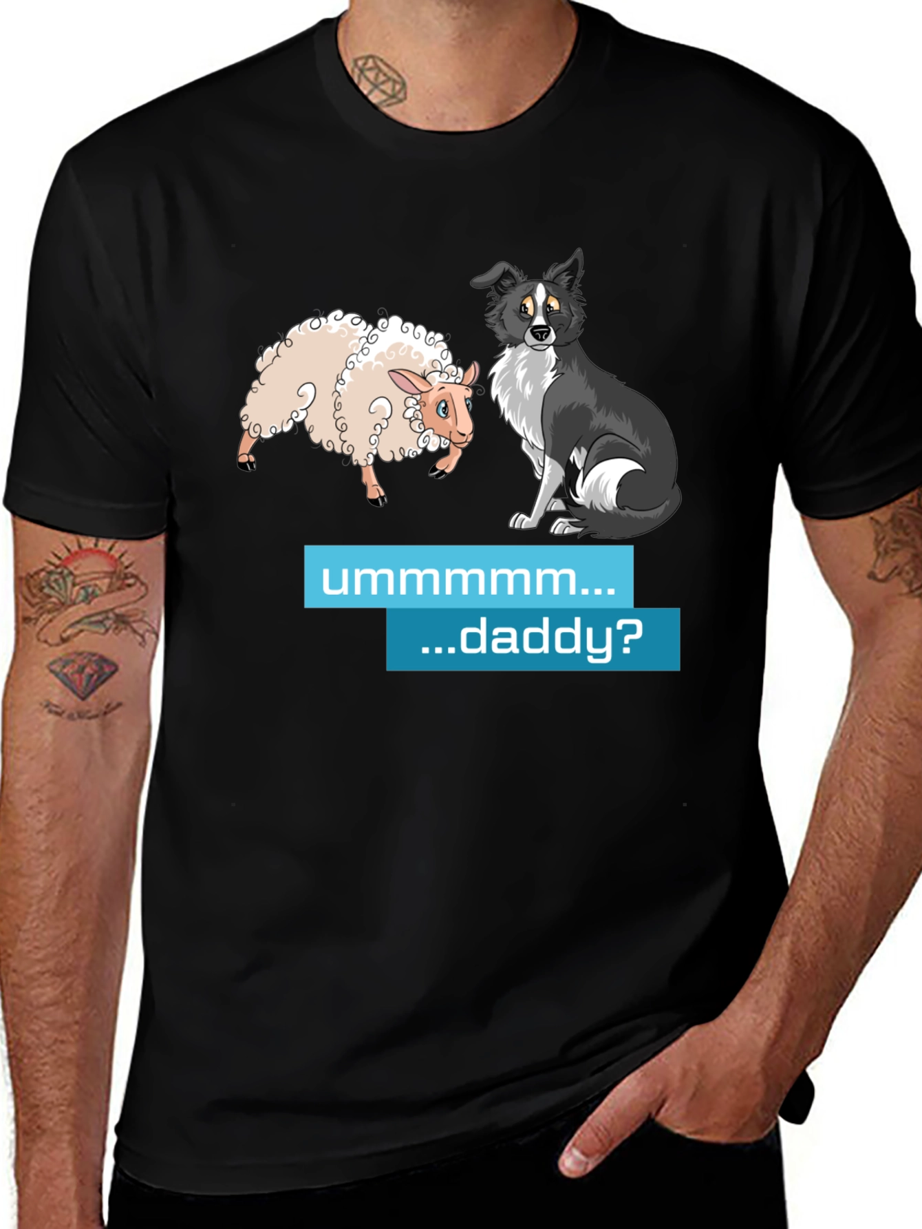Variant 12 of Funny Sheep & Dog Humor T-Shirt