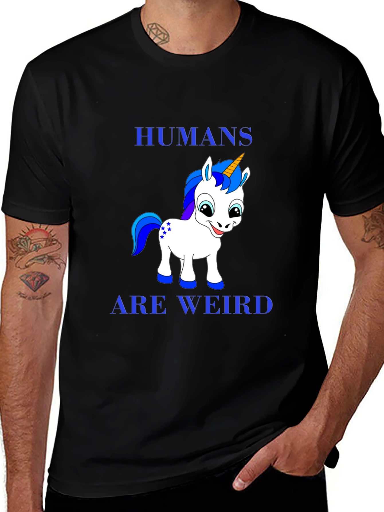 Variant 19 of Humans Are Weird Unicorn Graphic T-Shirt