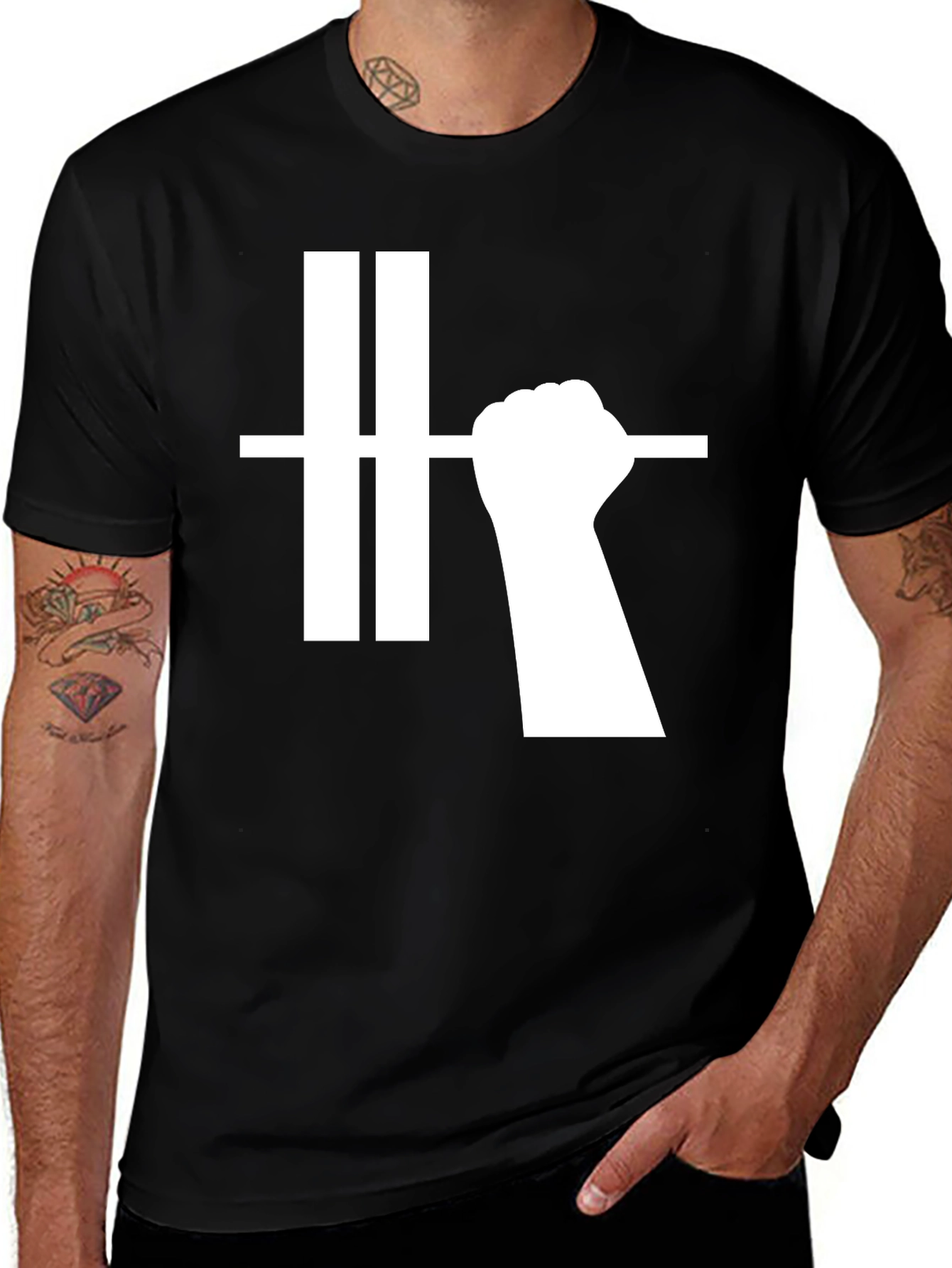 Variant 6 of Power Fist Graphic Tee - Black Cotton T-Shirt