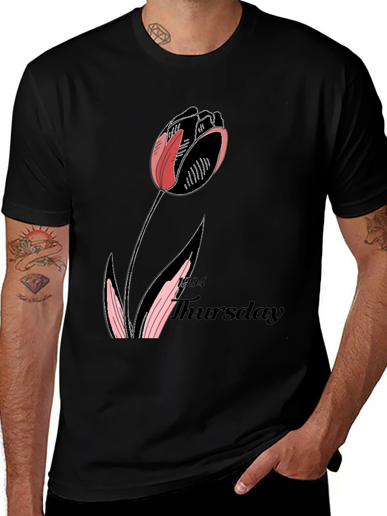 Variant 28 of Tulip Thursday Black T-Shirt