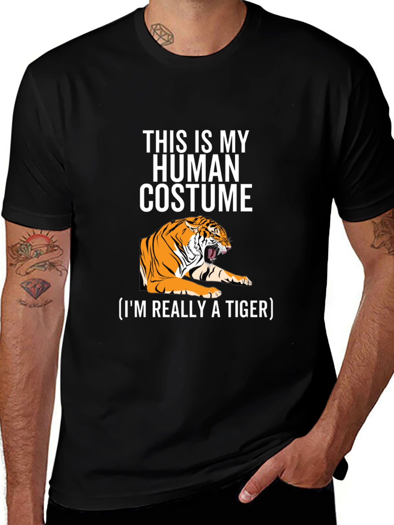 Variant 3 of Human Costume Tiger T-Shirt