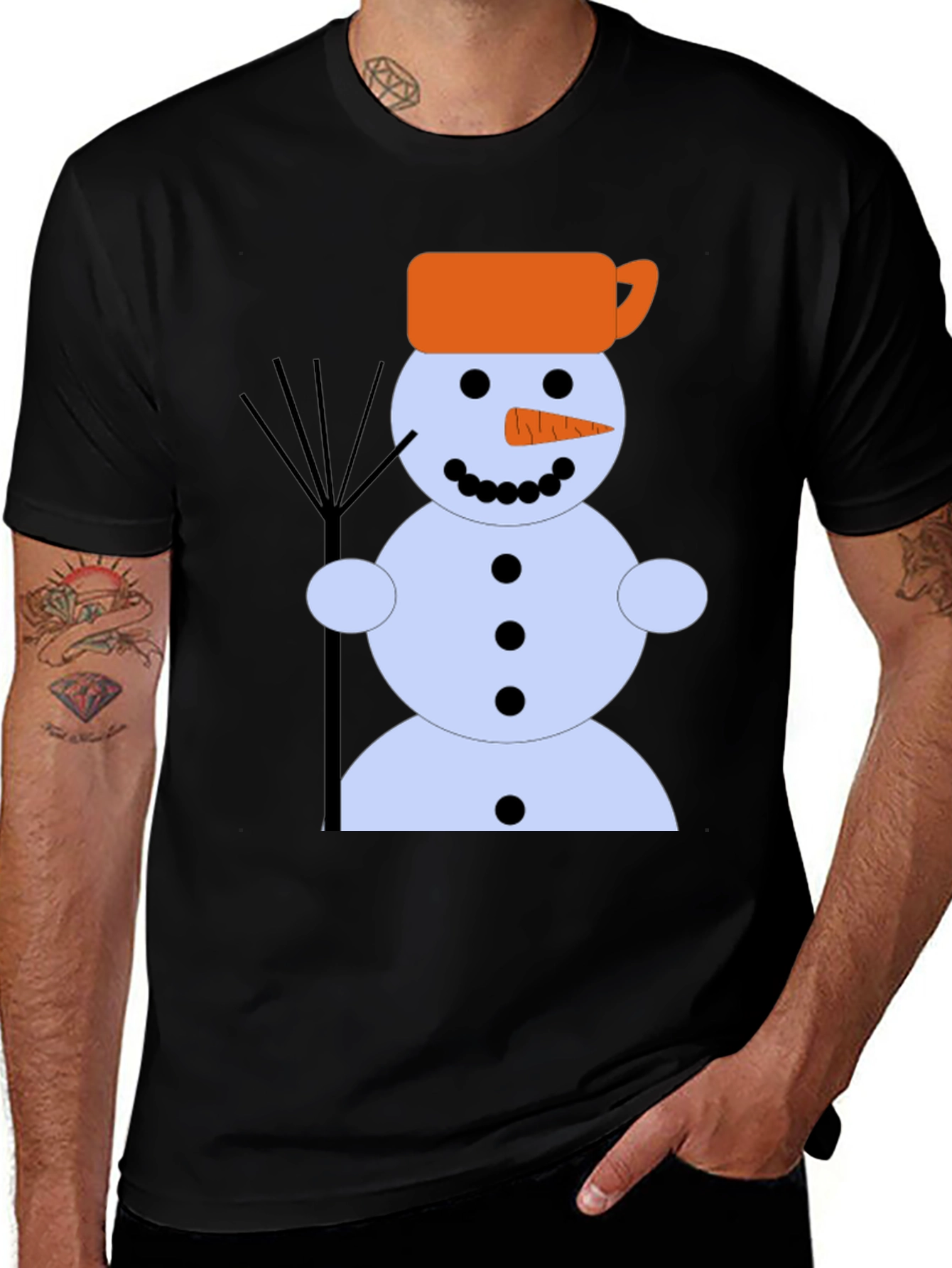 Variant 7 of Snowman Graphic Tee - Winter Holiday Shirt