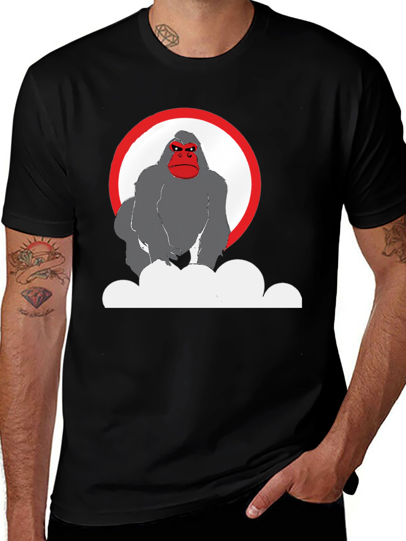 Variant 2 of Cool Gorilla Graphic T-Shirt - Black